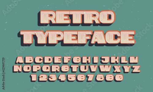 vintage retro vector alphabet font typography typeface design