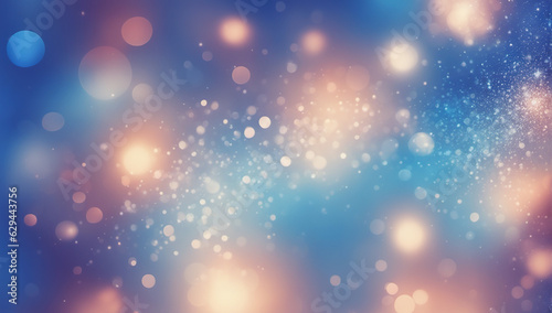 Abstract background with bokeh, blue, yellow , sparles