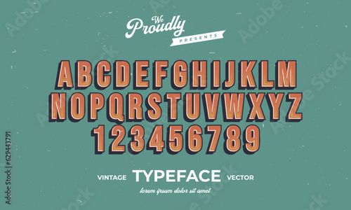 vintage retro vector alphabet font typography typeface design