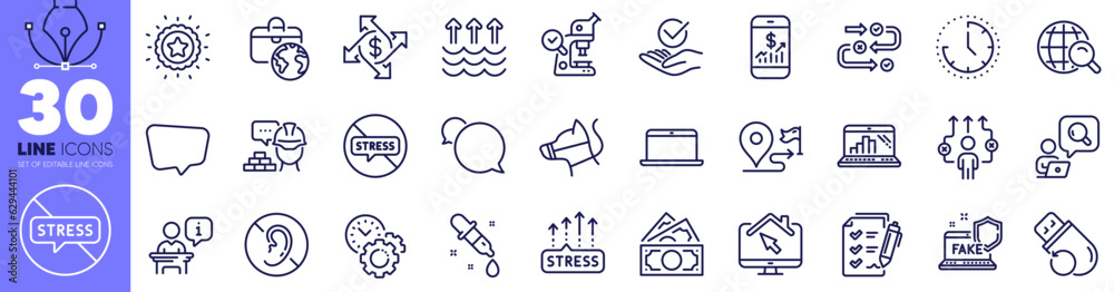 Business way, Global business and Time line icons pack. Stress grows, Journey, Chemistry pipette web icon. Inspect, Time management, Mobile finance pictogram. Money, Internet search. Vector Business way, Global business and Time line icons pack. Stress grows, Journey, Chemistry pipette web icon. Inspect, Time management, Mobile finance pictogram. Money, Internet search. Vector