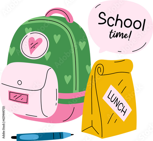 Backpack School Composition