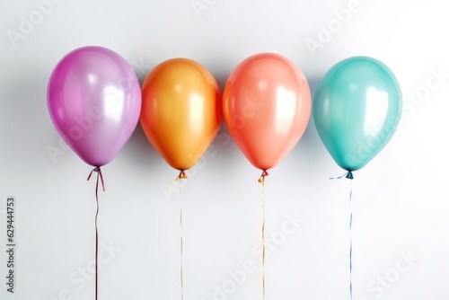 Multi-colored baloons on a white background. Isolated. Holiday. Birthday.