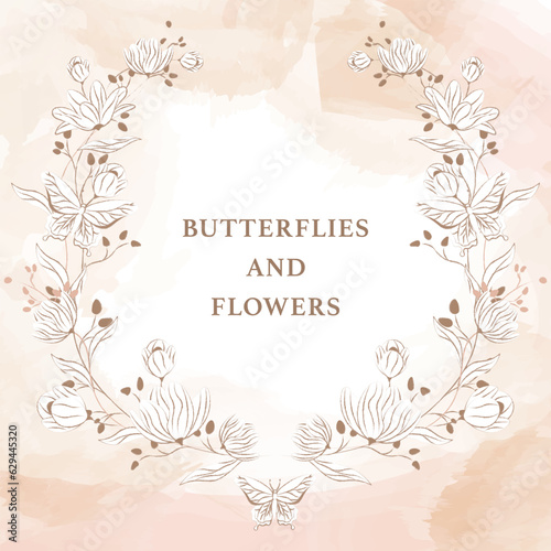 flowers and butterflies composition