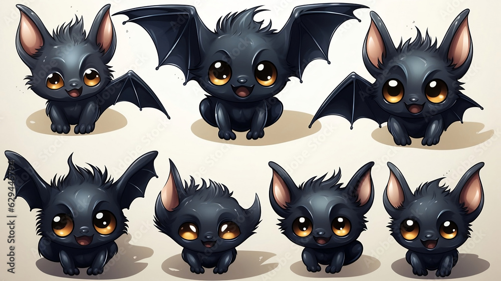 Cartoon bat on Halloween. Generative AI Cartoon bat on Halloween. Generative AI