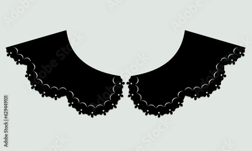 black cotton collar lace design vector.