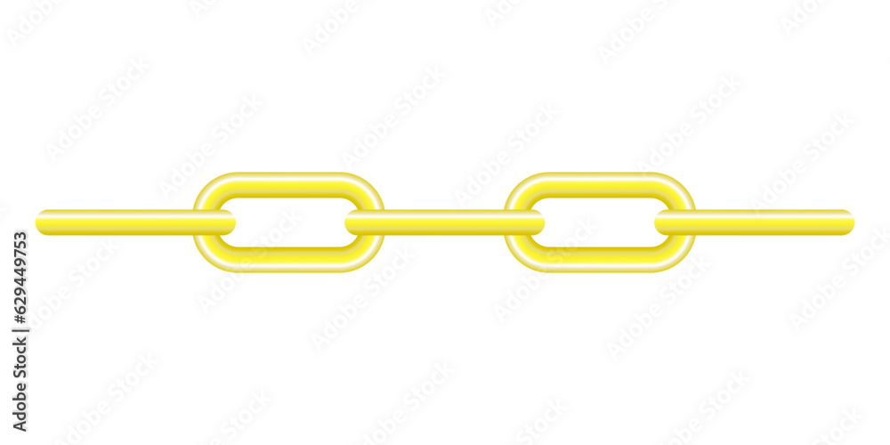Fototapeta premium Gold plated seamless metal chain with golden links. Realistic gold chains on a white background. Vector illustration. Eps 10.