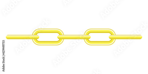 Gold plated seamless metal chain with golden links. Realistic gold chains on a white background. Vector illustration. Eps 10.
