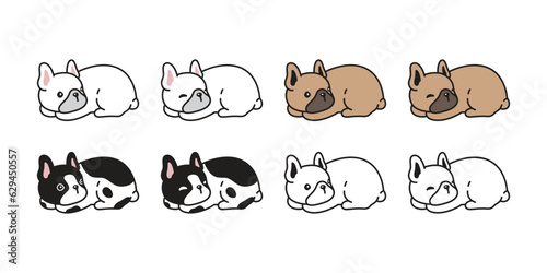 dog vector french bulldog sleeping puppy icon pet cartoon character illustration symbol tattoo stamp design isolated
