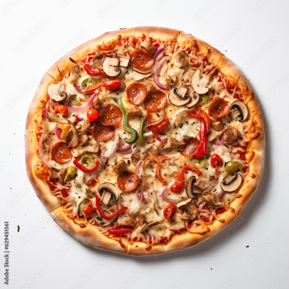 Delicious Pizza on white background



Generative AI