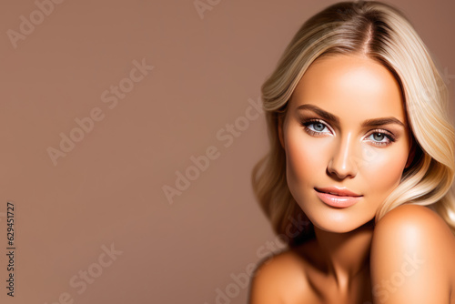 Portrait of beautiful young woman with luxury makeup. generative AI