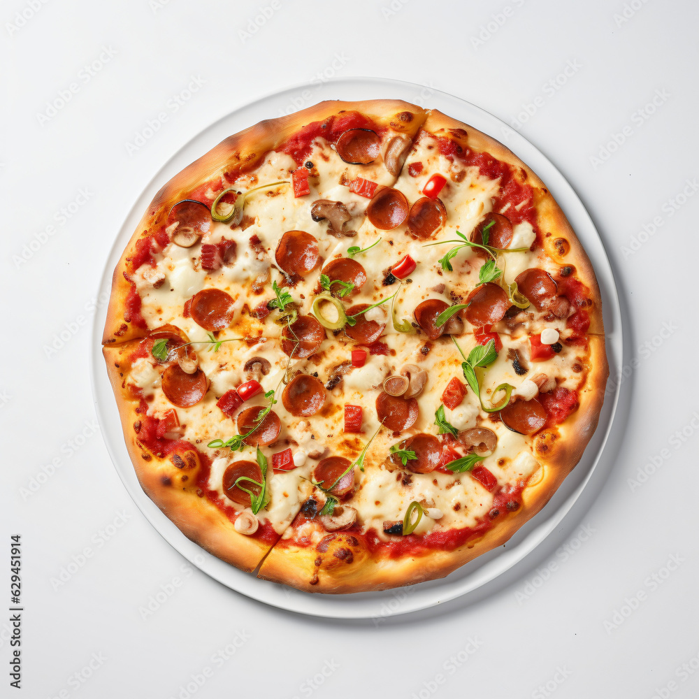 Delicious Pizza on white background



Generative AI