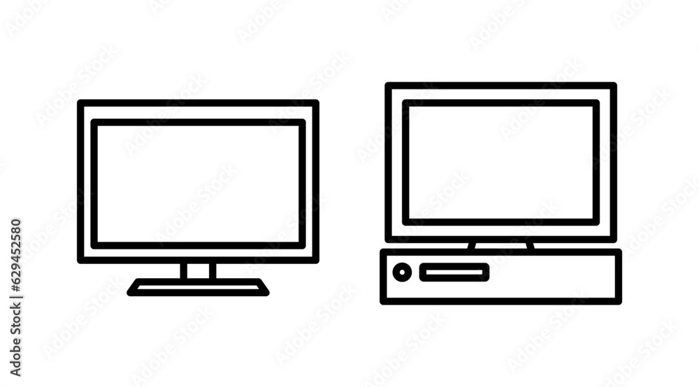 Computer icon vector. computer monitor icon. Computer icon vector. computer monitor icon.