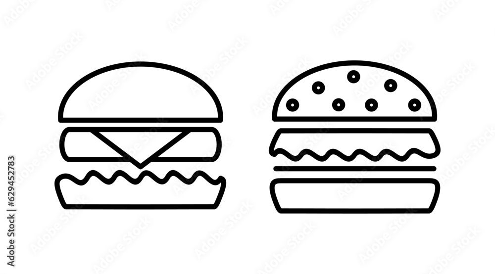 Burger icon vector. hamburger logo icon. fast food icon Burger icon vector. hamburger logo icon. fast food icon