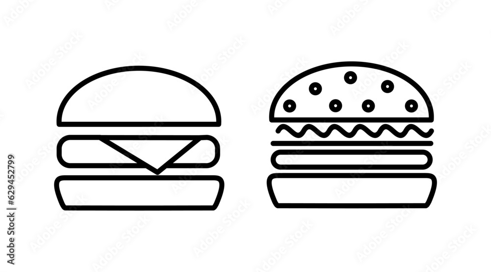 Burger icon vector. hamburger logo icon. fast food icon Burger icon vector. hamburger logo icon. fast food icon