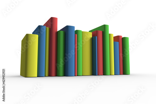 Digital png illustration of row of colourful books on transparent background