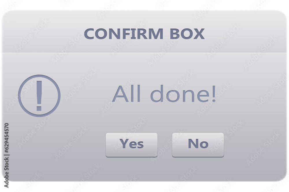Digital png illustration of confirm box text and icon on transparent background Digital png illustration of confirm box text and icon on transparent background