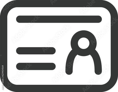 線画のシンプルビジネス単品アイコン　身分証