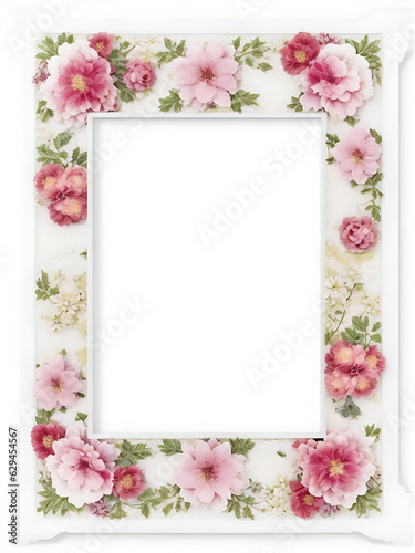 Free flower Border frame with watercolor Flower