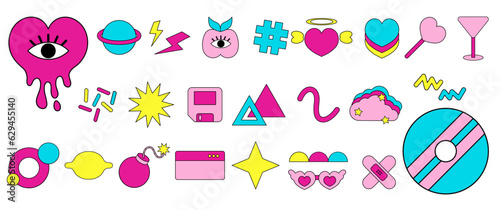 Wallpaper Mural Playful Retro 70s 80s Sticker Graphic 3 Torontodigital.ca