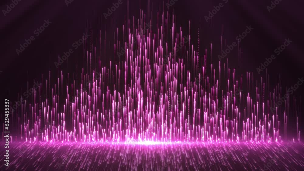 Luxury rose gold background animation. Rose gold rising particles on dark gradient background. Shining particles flowing up surrounded by bright soft pink light. Awards ceremony, event, holiday.