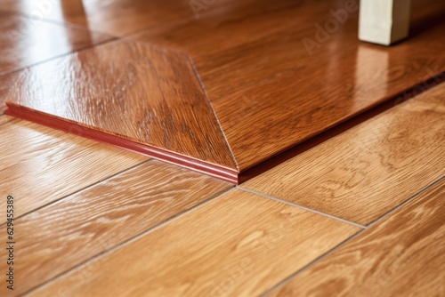 fixed floorboard with fresh varnish