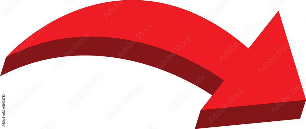 3D red arrow symbol. Arrow in 3d red arrow icons for app, web digital illustration design. Vector illustration 3D red arrow symbol. Arrow in 3d red arrow icons for app, web digital illustration design. Vector illustration