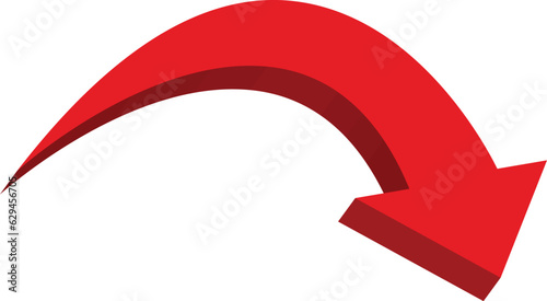 3D red arrow symbol. Arrow in 3d red arrow icons for app, web digital illustration design. Vector illustration