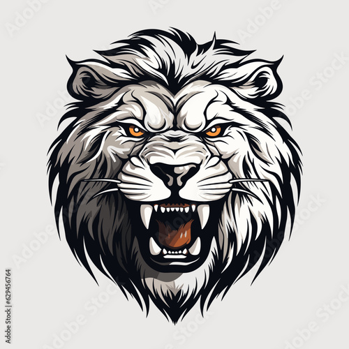 Roaring lion head mascot vector