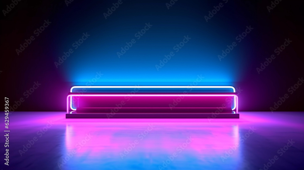 Retro Wave Neon Cyberpunk Style Abstract Background