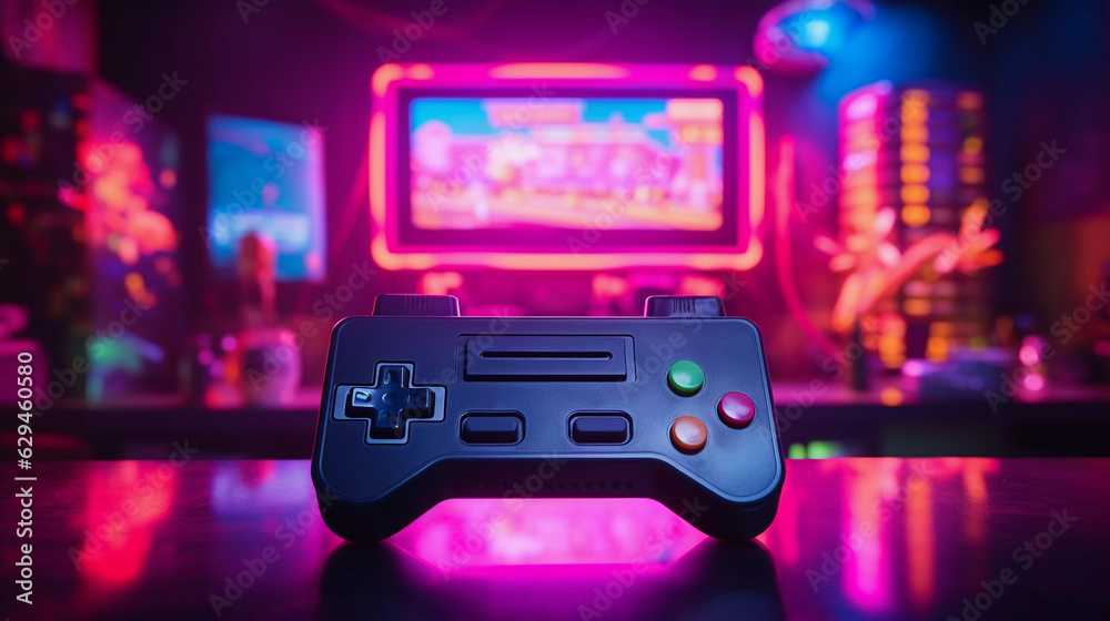 Retro Wave Gamepad Cyberpunk Style Retro Wave Gamepad Cyberpunk Style
