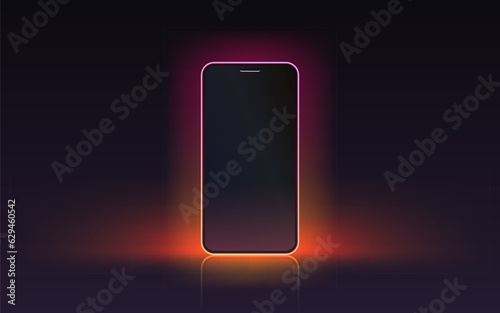 Smartphone mobile screen, technology mobile display light. Vector illustration