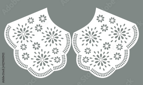 white cotton collar lace design vector.