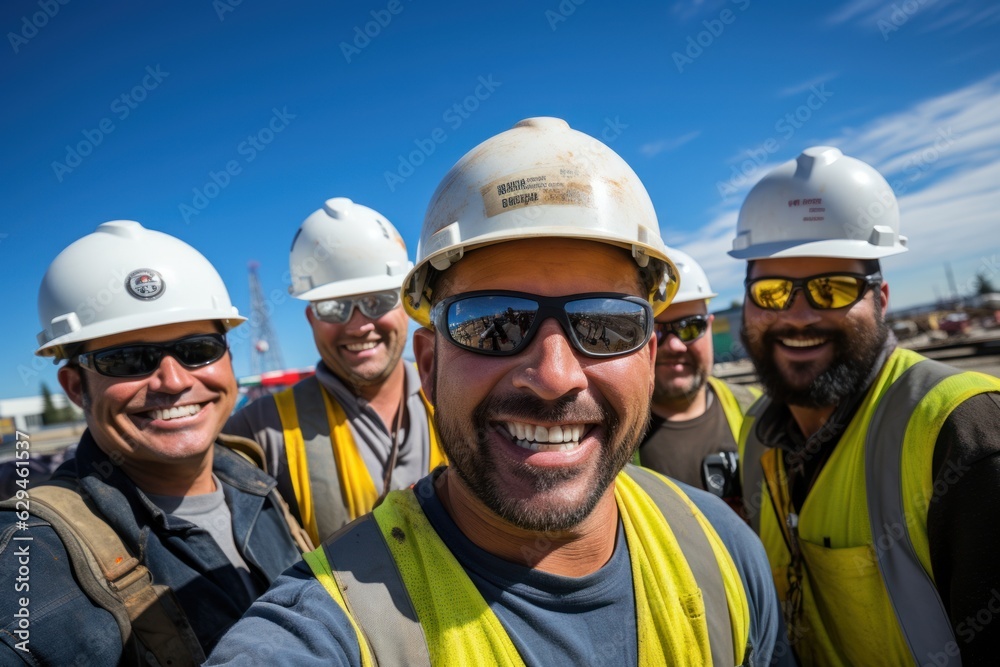 Builder team working at the construction site, labor day, and workers' importance team construction worker