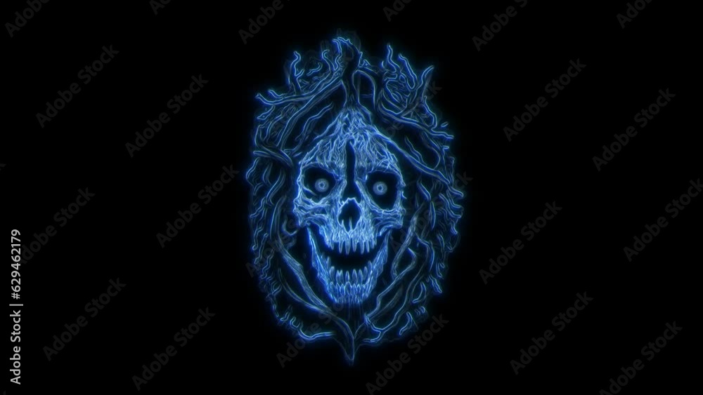 Halloween blue skeleton ghost loop in 3840 on 2160 high resolution Halloween blue skeleton ghost loop in 3840 on 2160 high resolution