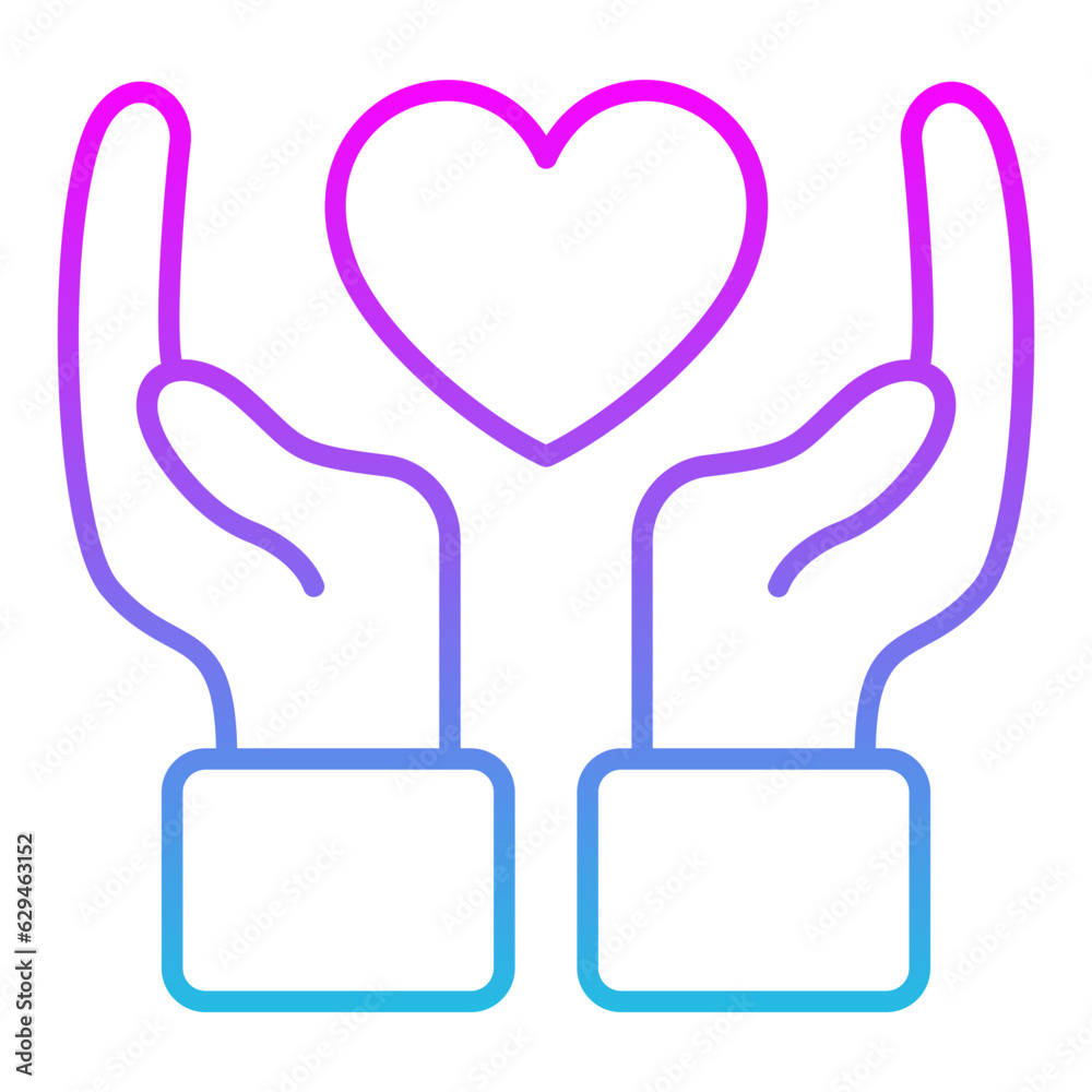 Obraz premium Hand With Heart Icon