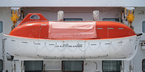 Wallpaper Mural Orange lifeboat on the belly deck of a large ship Torontodigital.ca
