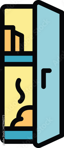 Dirty locker icon outline vector. School room. Can filled color flat