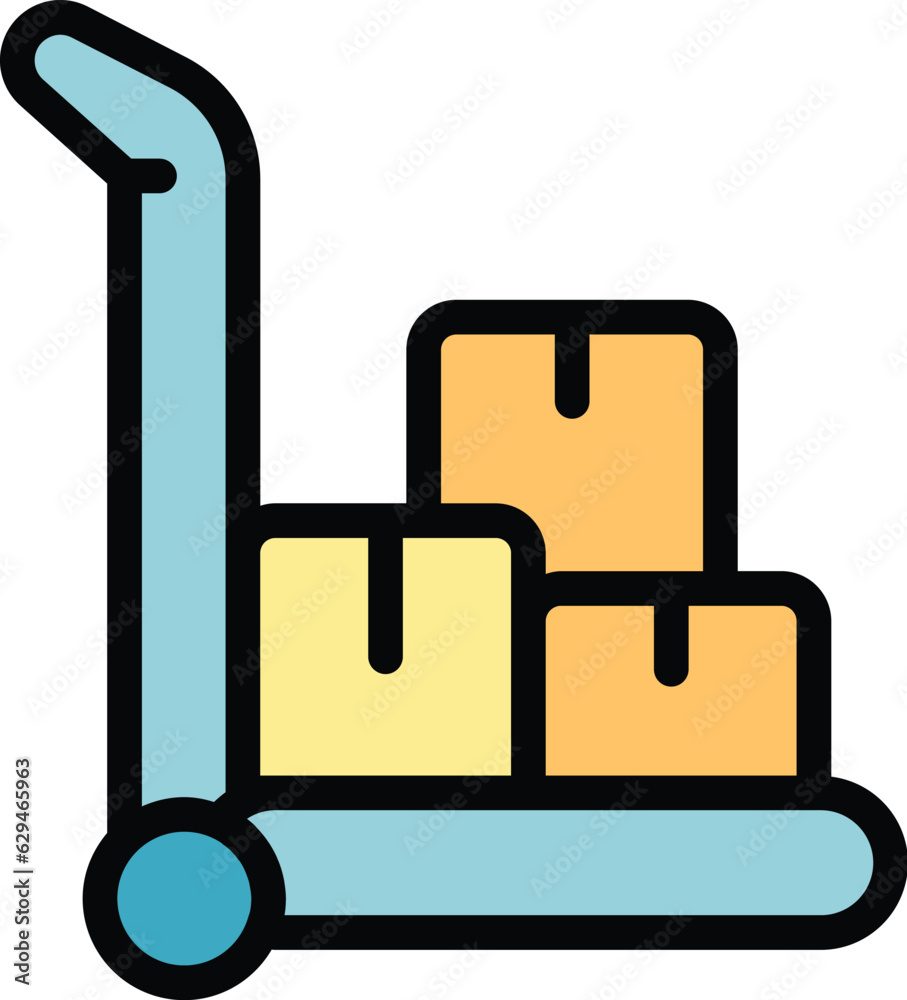 Warehouse shop cart icon outline vector. Online store. Sale buy color flat Warehouse shop cart icon outline vector. Online store. Sale buy color flat