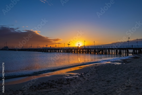 Sopot Pier On The Baltic Sea At Sunrise In Poland