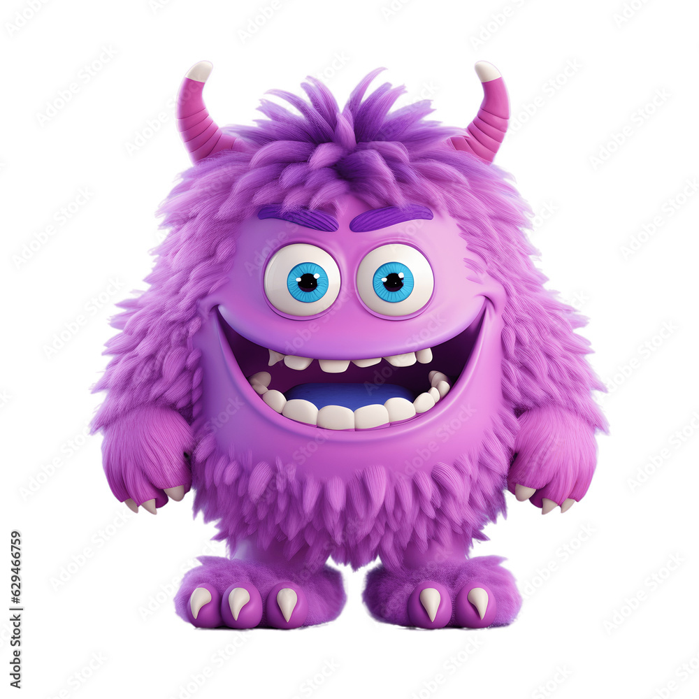 Funny monster cartoon caracter isolated on transparent background Funny monster cartoon caracter isolated on transparent background
