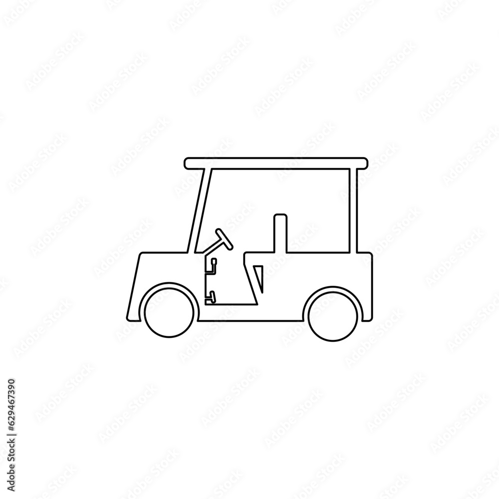 Golf Cart in outline icon vector illustration. Editable and stylish graphics resources for many purposes.