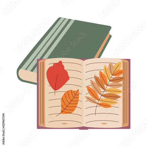 Books. Hello autumn. Autumn season element, icon.