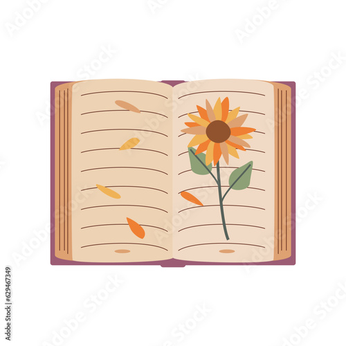 Book. Hello autumn. Autumn season element, icon.