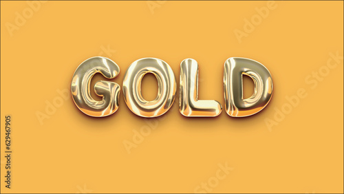 3d render gold text effect