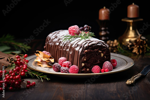 chocolate cake with cherries