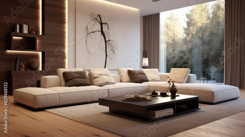 modern living room with sofa, Generative Ai © Nakron