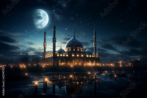 Nighttime Serenity at the Mosque