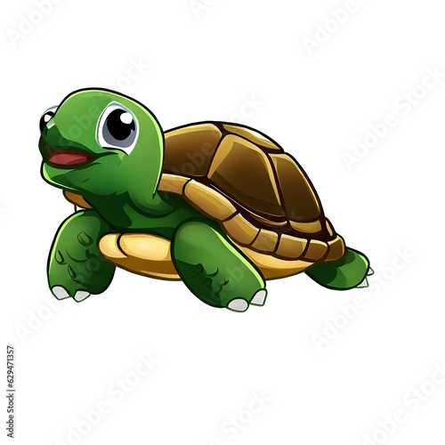Turtle cartoon illustration art generative AI.