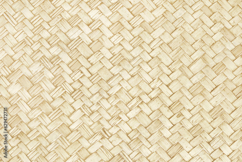 Old bamboo weave texture background, pattern of woven rattan mat in vintage style.