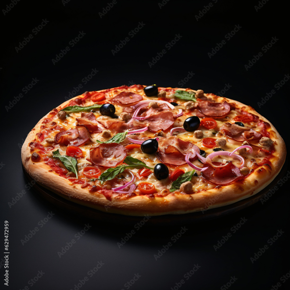 Delicious Pizza on dark background





Generative AI